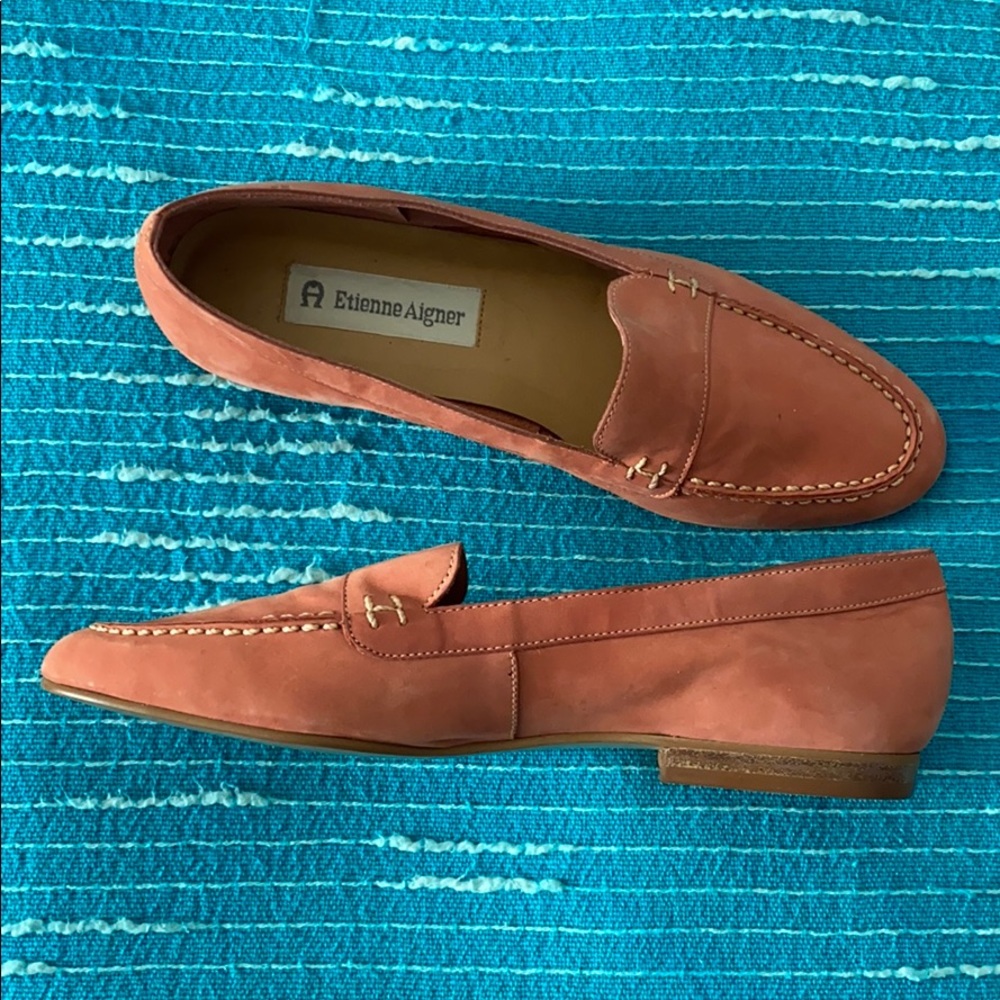Etienne aigner Penny Loafers Size 6 Coral